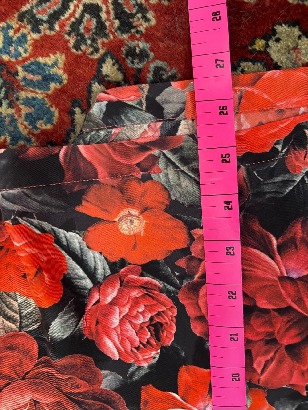 eskandar Black Tunic with Red & Pink Floral Print - Picture 9 of 12